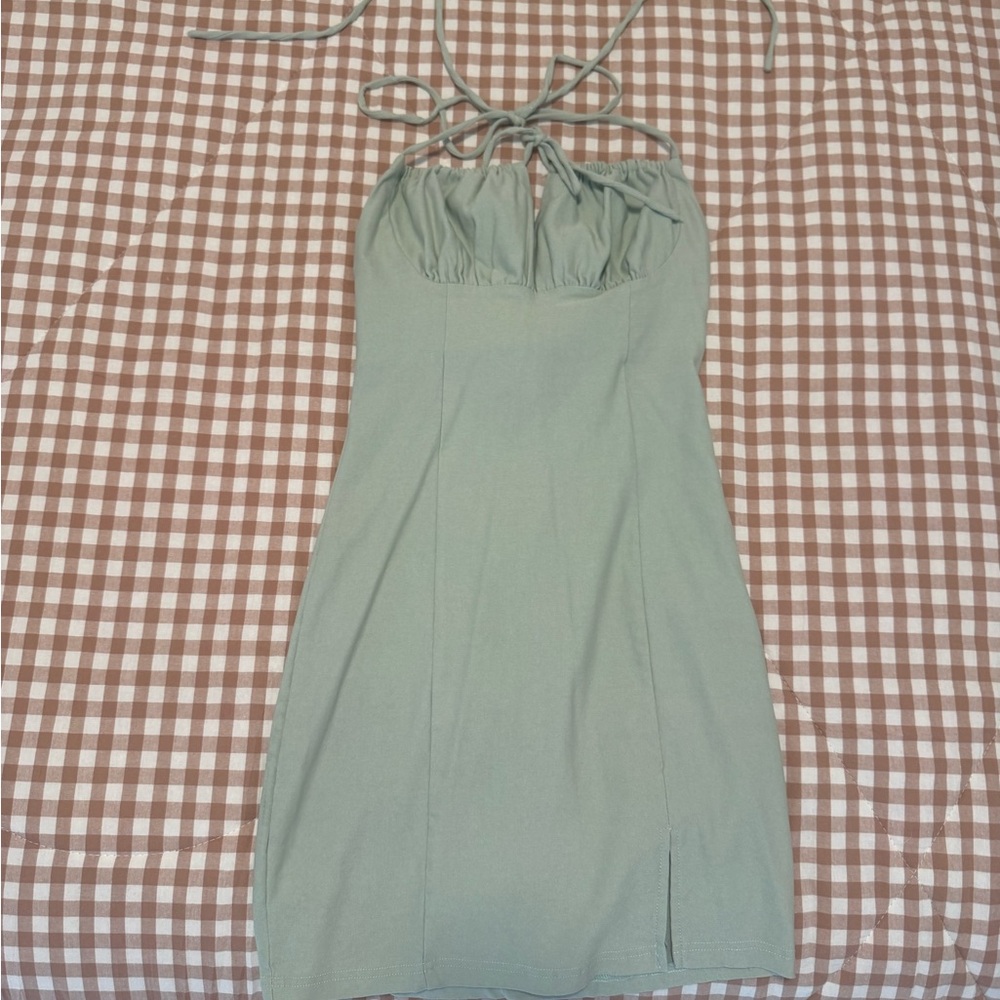 Princess Polly Sage Backless Dress
